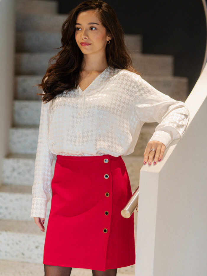 Wełniana spódnica z tweedu Valentina